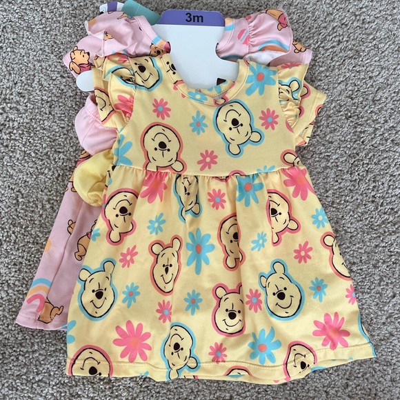 4 Piece Pooh Bear Baby Character Dress and Bloomer Set - Picture 3 of 15